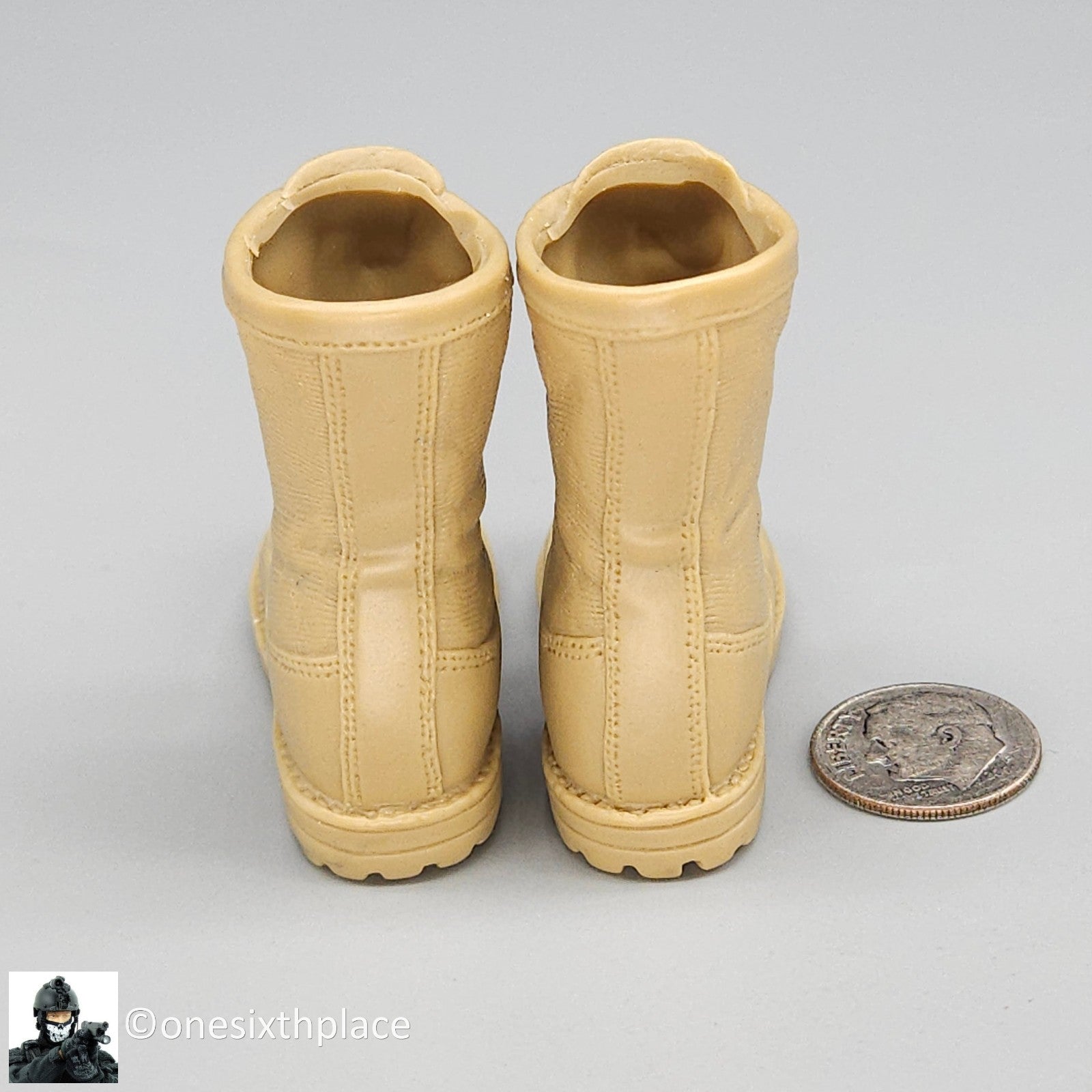 1:6 scale BBI Desert Tan Combat Boots (Foot Type) for 12" Figures