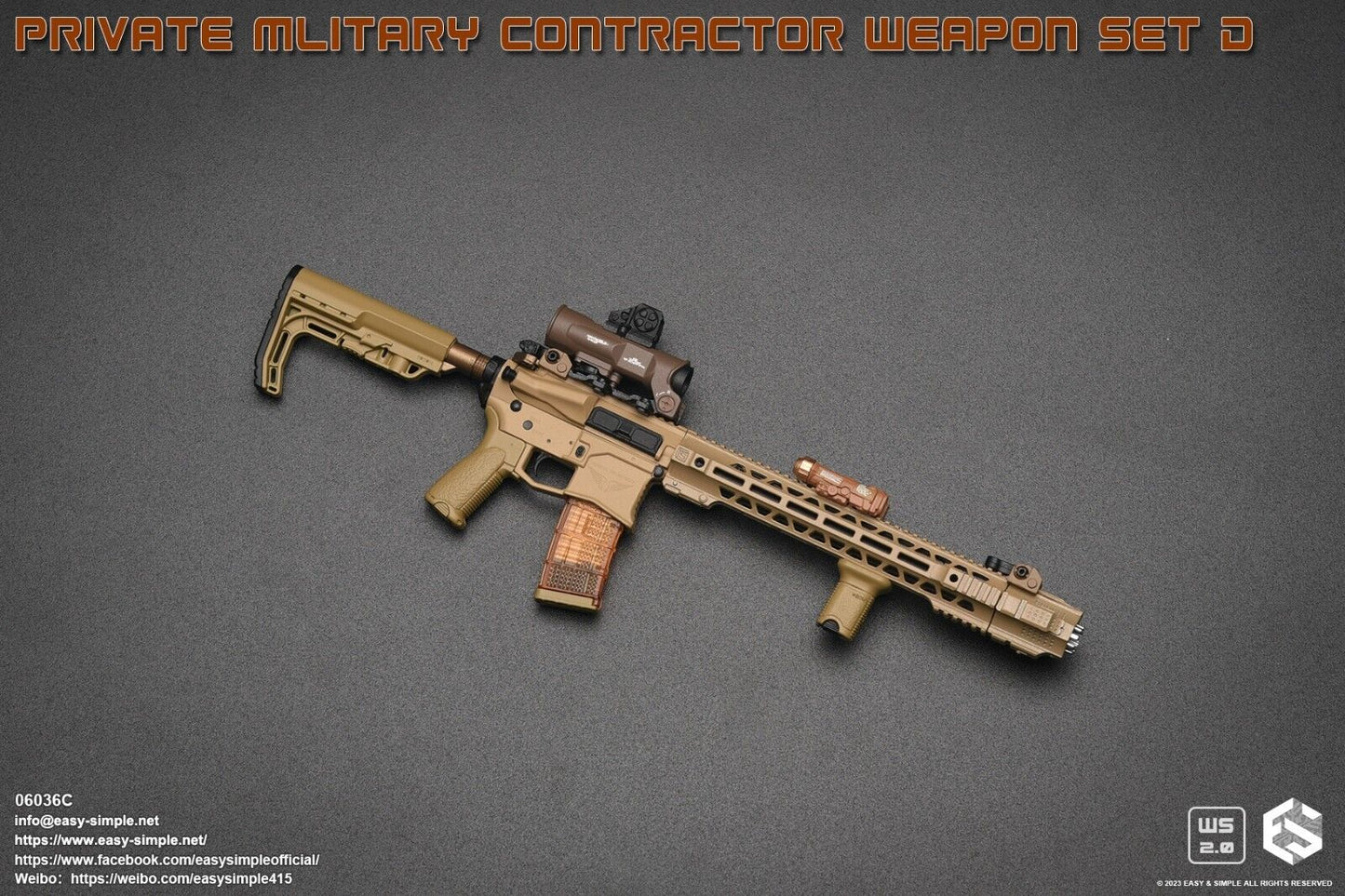 1:6 Easy & Simple Private Military Contractor Weapon Set D Ver. C for 12" Figure