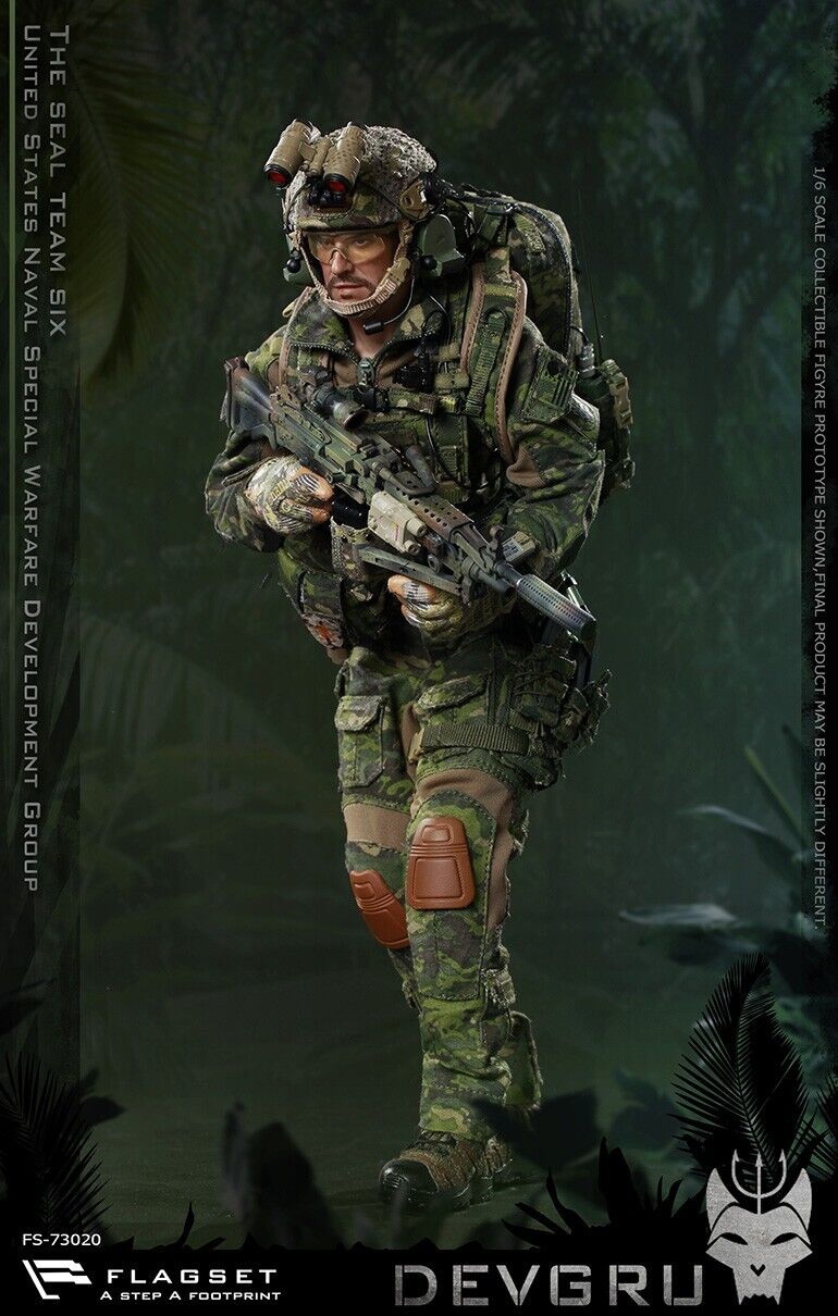 1:6 Flagset DEVGRU Jungle Dagger Multicam Camo 100RD Ammo Box Cover 12" Figures