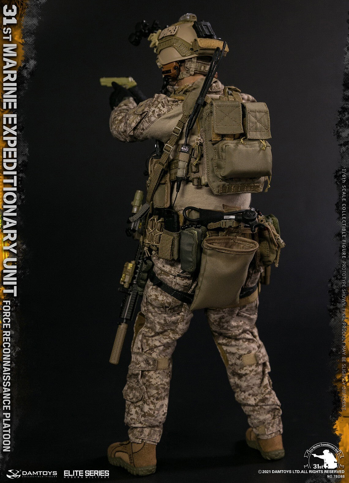 1:6 DamToys 31st MEU Force Reconnaissance Platoon Tan MOLLE Belt for 12" Figures