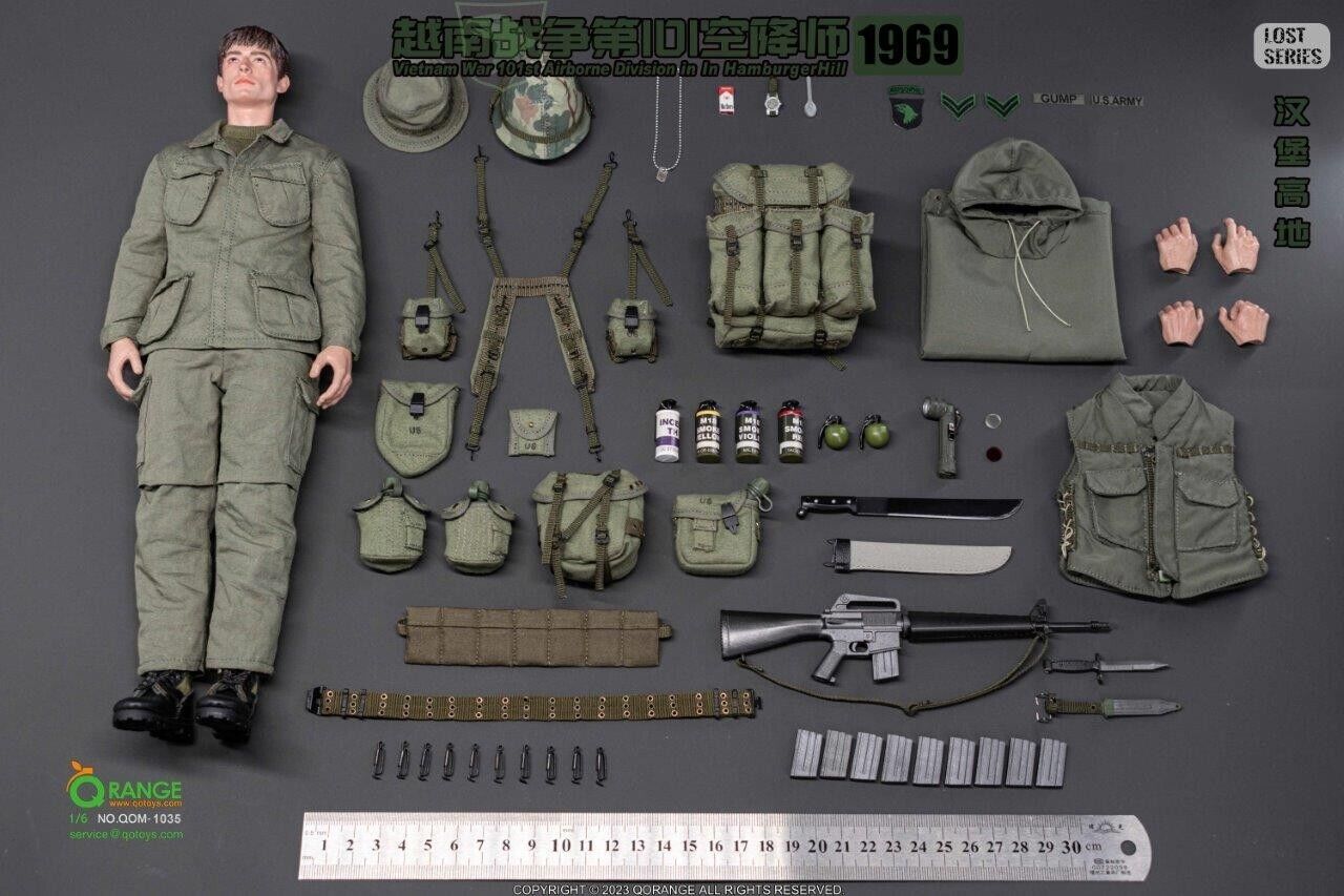 1:6 QO Toys Vietnam War 101st Airborne Division Hamburger Hill 1969 12" Figure