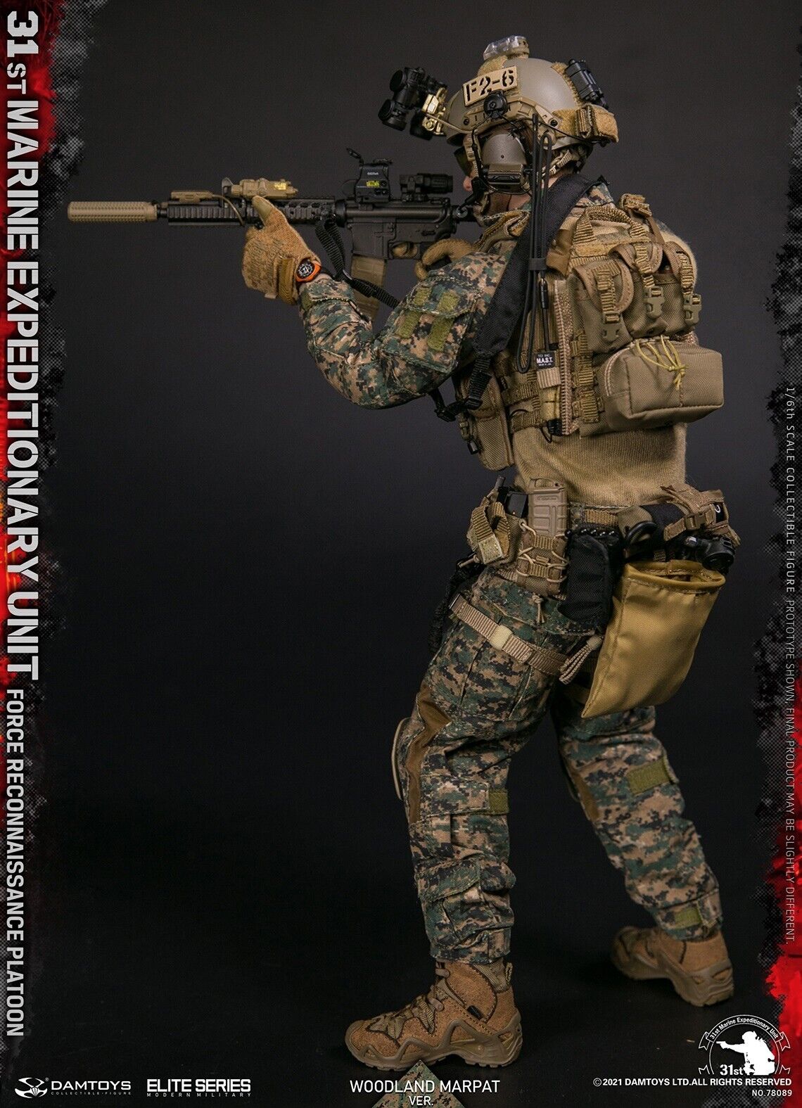 1:6 scale DamToys 31st MEU Force Reconnaissance Platoon Flotation Pouches (x2)