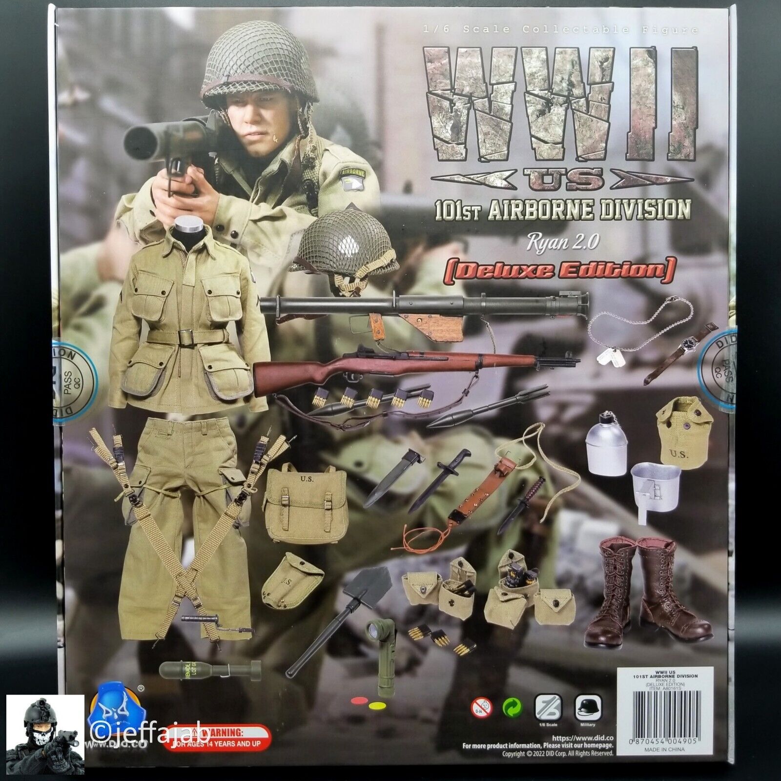 1:6 Scale DiD WWII US 101st Airborne Division Ryan 2.0 Deluxe Edition A80161S