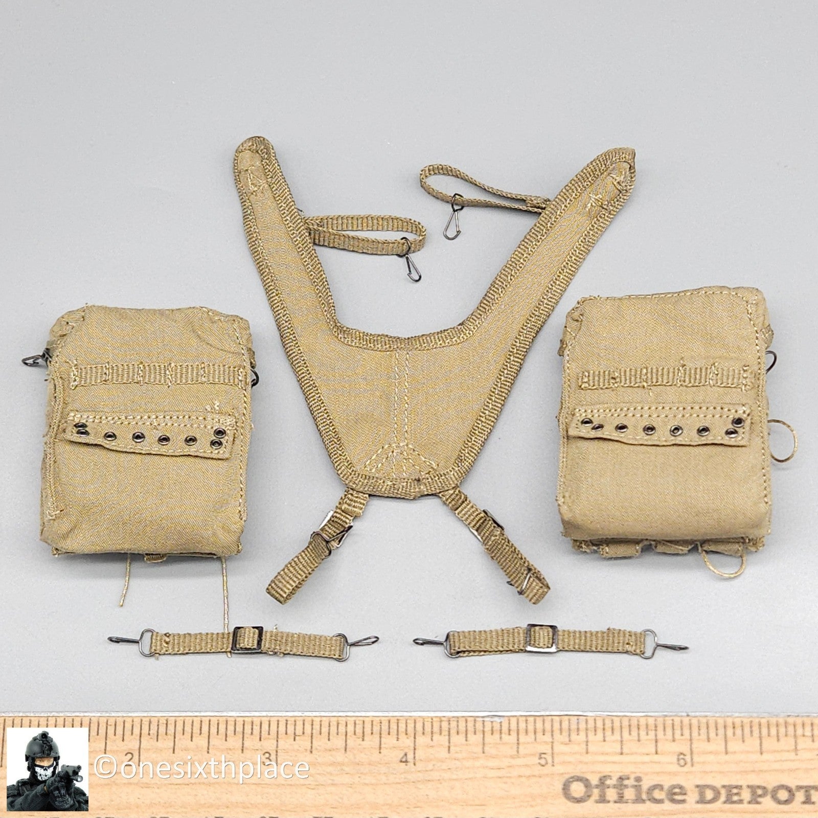 1:6 Scale DiD WWII US 2nd Ranger Battalion Medic Wade Suspenders w/ Pouches