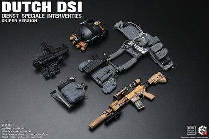 1:6 Easy & Simple Dutch DSI Sniper Gray Divided Stash Admin Pouch for 12" Figure