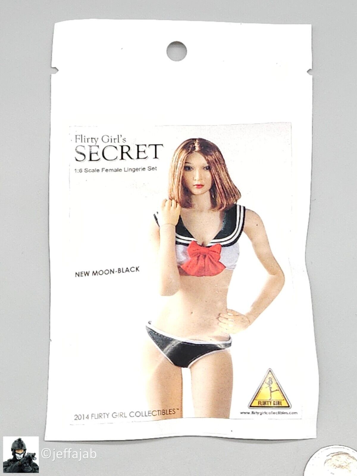 1:6 Flirty Girl New Moon Black Female Lingerie Set for 12" Figures