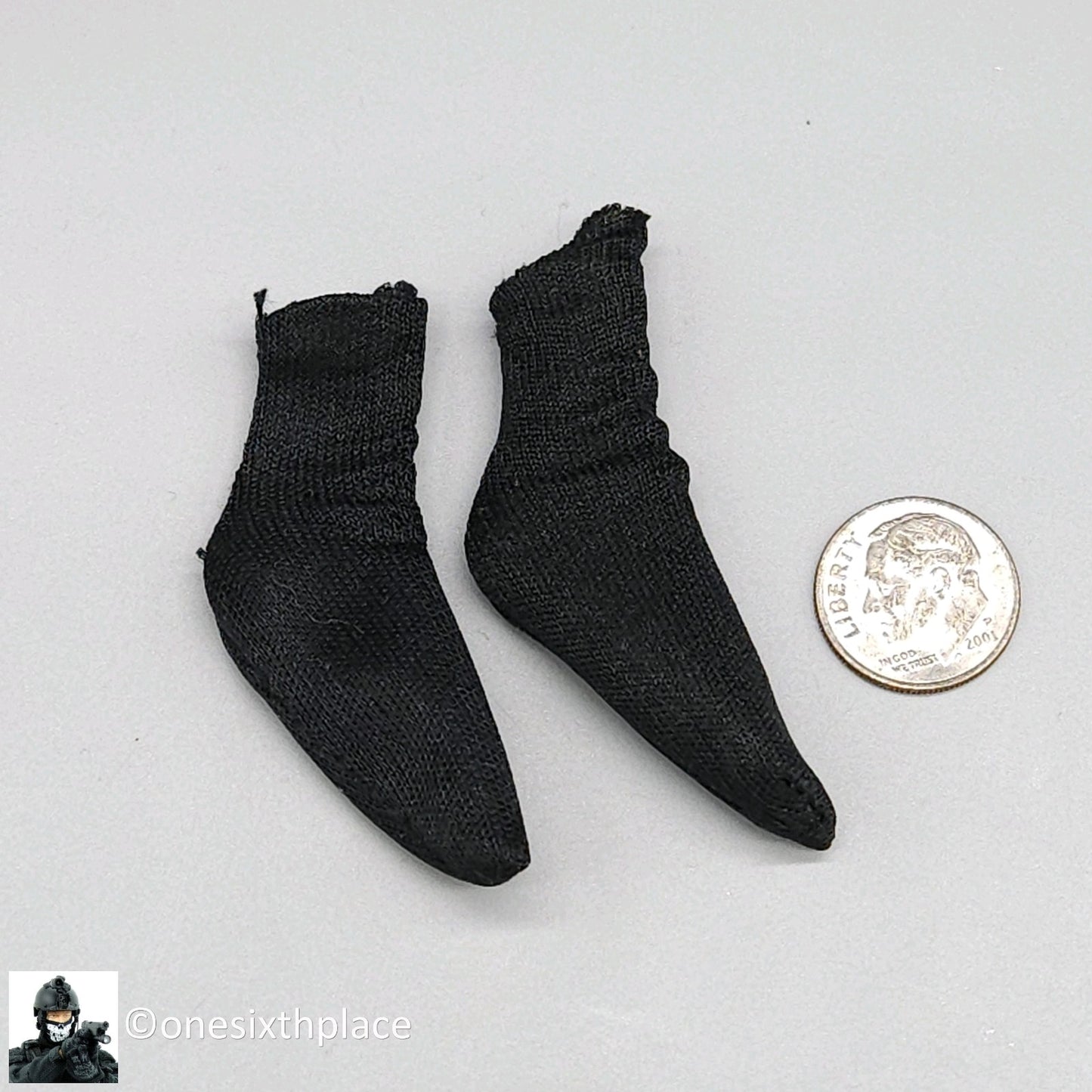 1:6 scale Dragon CIA Agent Jones Black Ankle Socks for 12" Figures