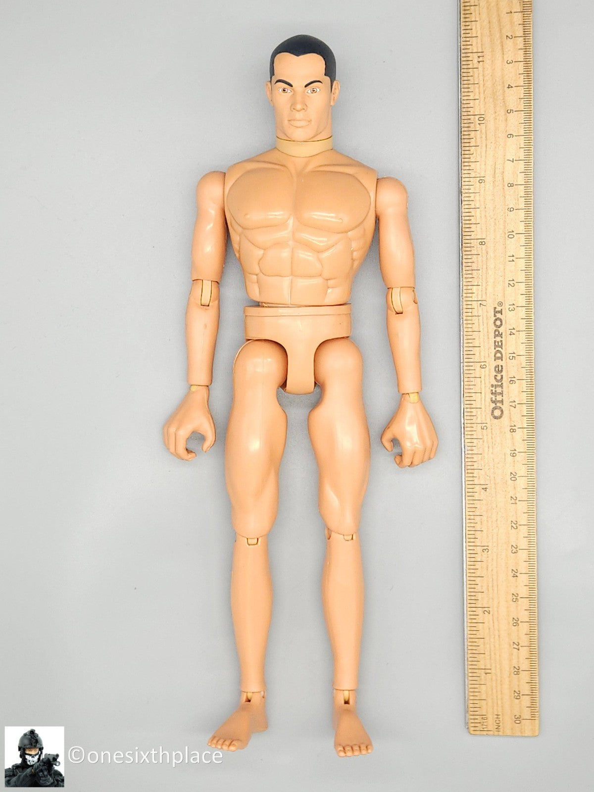1:6 scale Hasbro GI Joe 1996 Male Nude Body Black Hair Brown Eyes 12" Figure