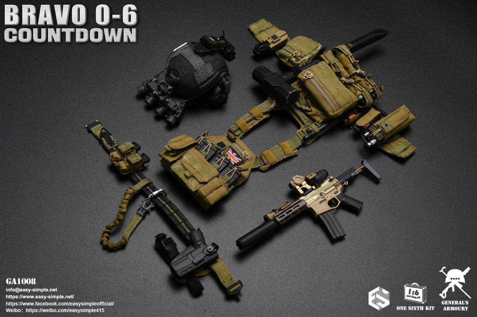 1:6 General's Armoury Bravo 0-6 Countdown Striker Gen 2 Shirt for 12" Figures