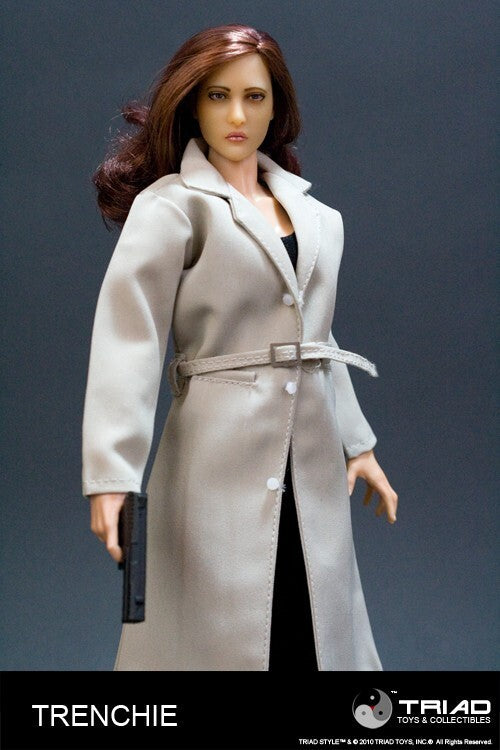 1:6 Triad Toys Cream Trenchie Female Trench Coat for 12" Figures