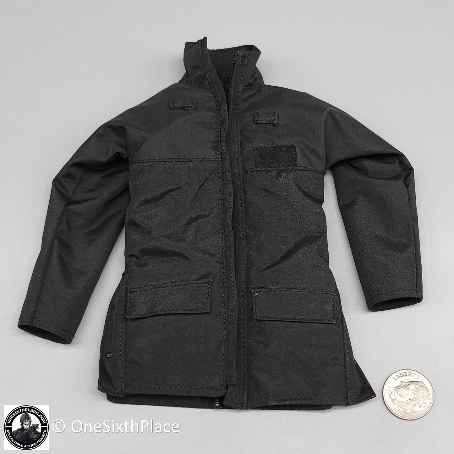 1:6 scale Modeling Toys Female Black Police Waterproof Jacket for 12" Figures