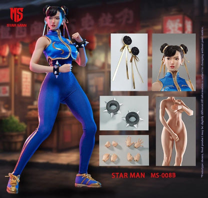 1:6 scale Star Man Female Fighter Li Blue Jumpsuit Version 12" Action Figure