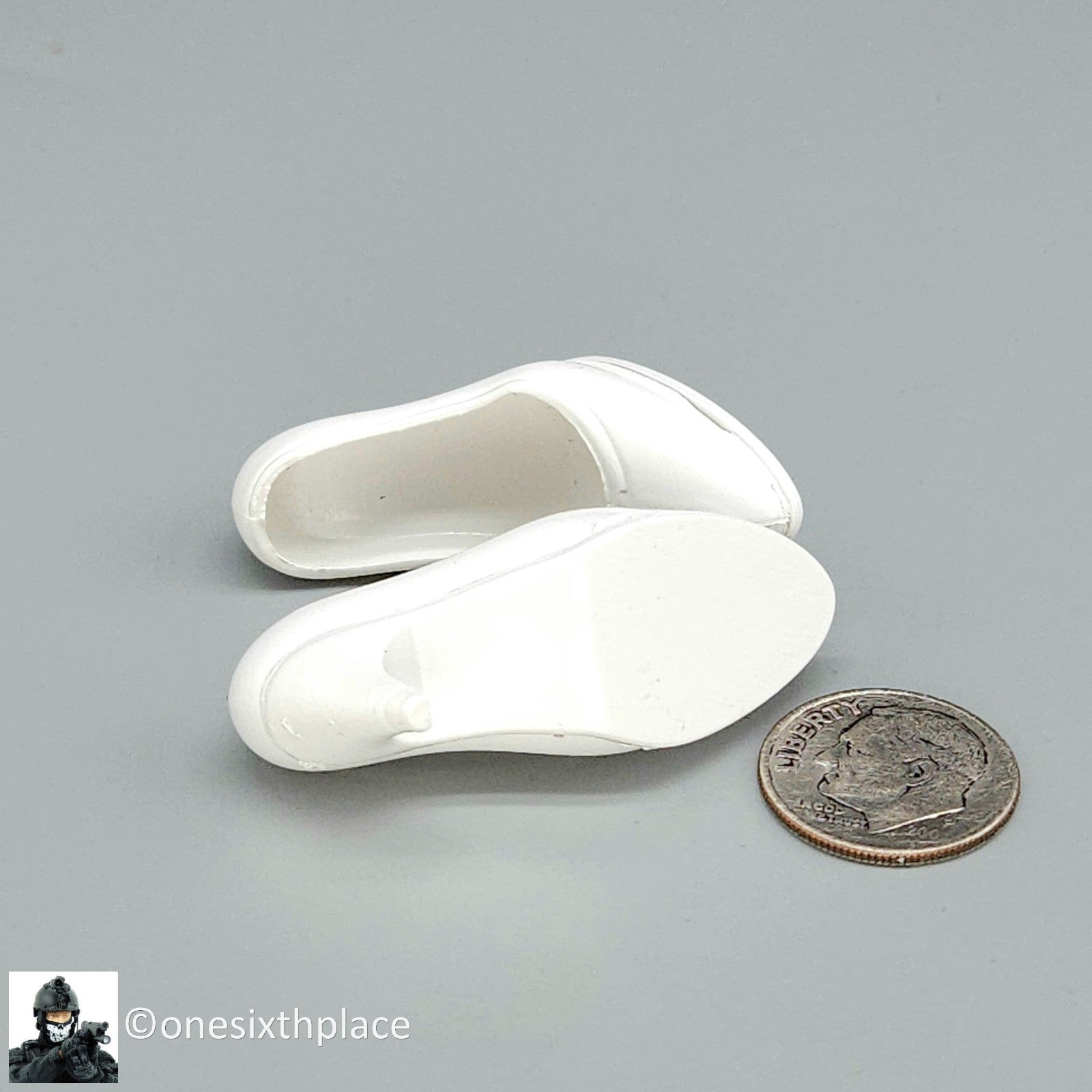 1:6 Triad Toys Female White High Heels Shoes Style A (Short Heel) 12" Figures