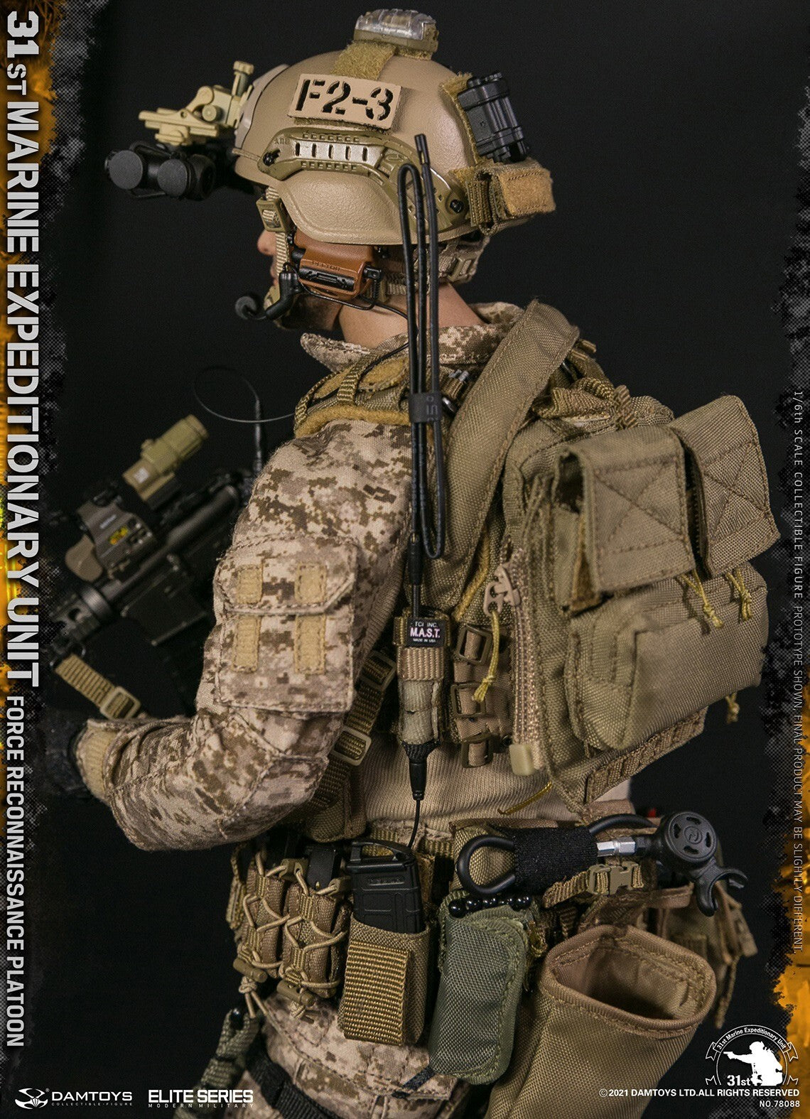 1:6 DamToys 31st MEU Force Reconnaissance Platoon Tan MOLLE Belt for 12" Figures