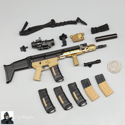 1:6 DamToys Extreme Zone Agent Hugh Laphroaig MK16 SCAR Rifle Set for 12" Figure