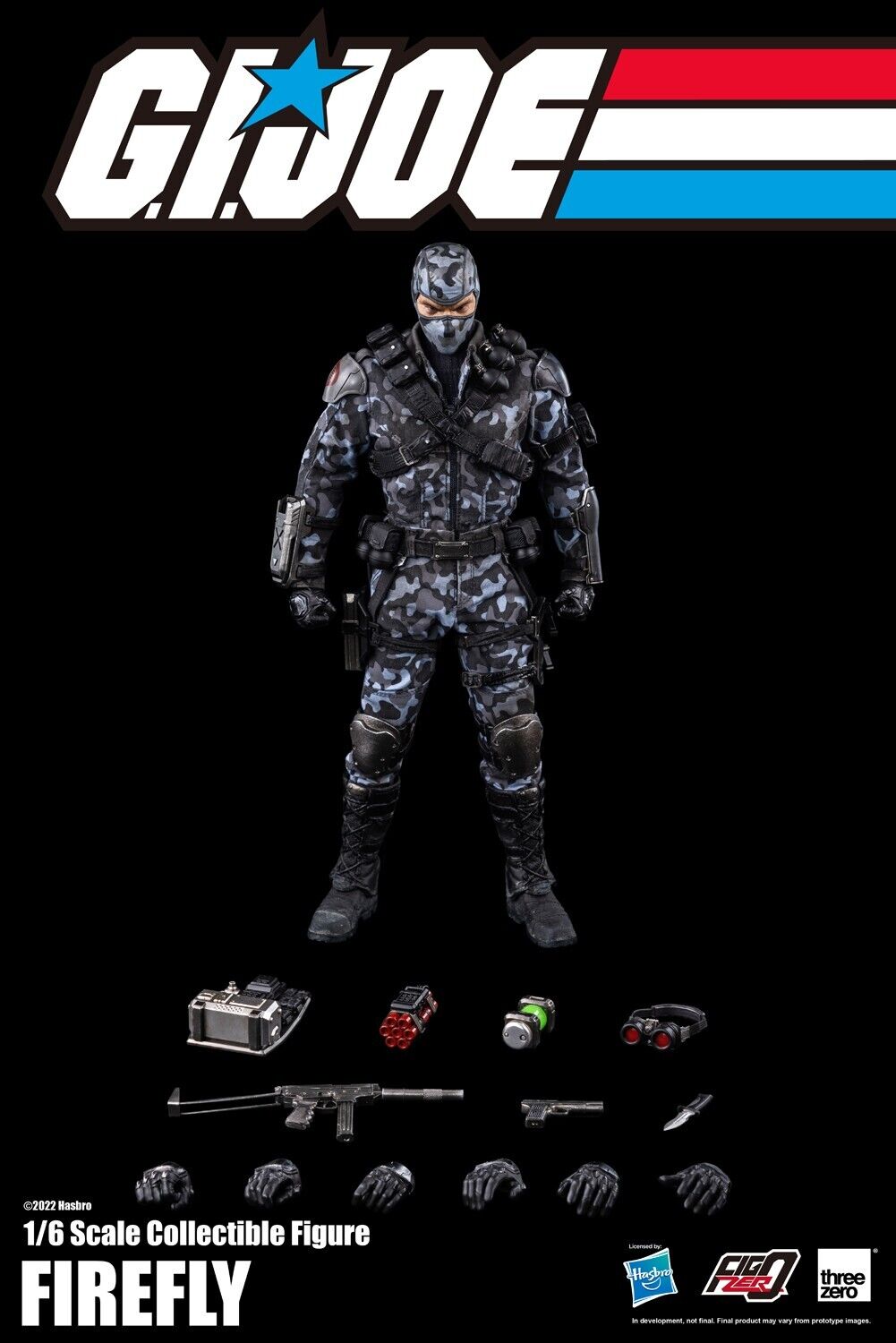 1:6 scale 3A ThreeZero GI Joe Firefly 12" Figure 3A-3Z0348 ThreeA