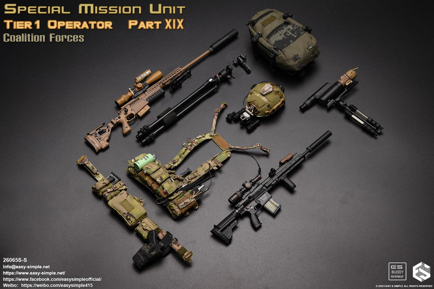 1:6 scale Easy & Simple Coalition Forces SAS Special Chest Rig for 12" Figures
