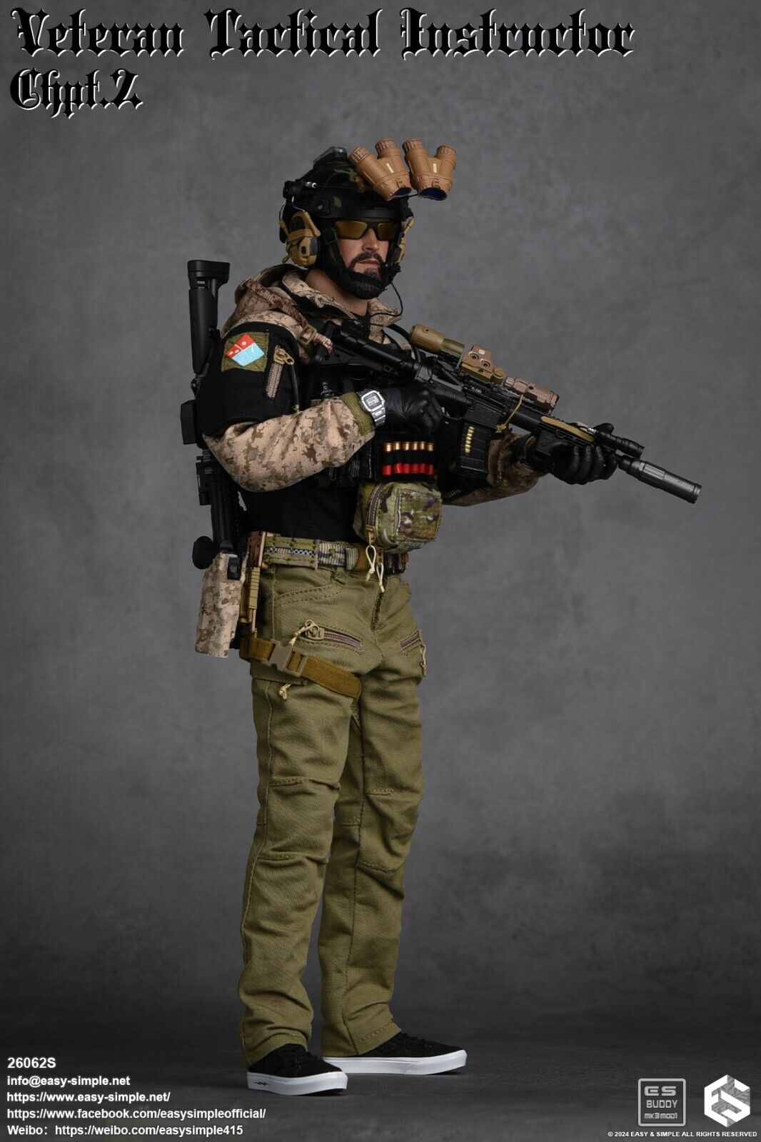 1:6 Easy & Simple Veteran Tactical Instructor Chapter II Special Ver Black Shirt