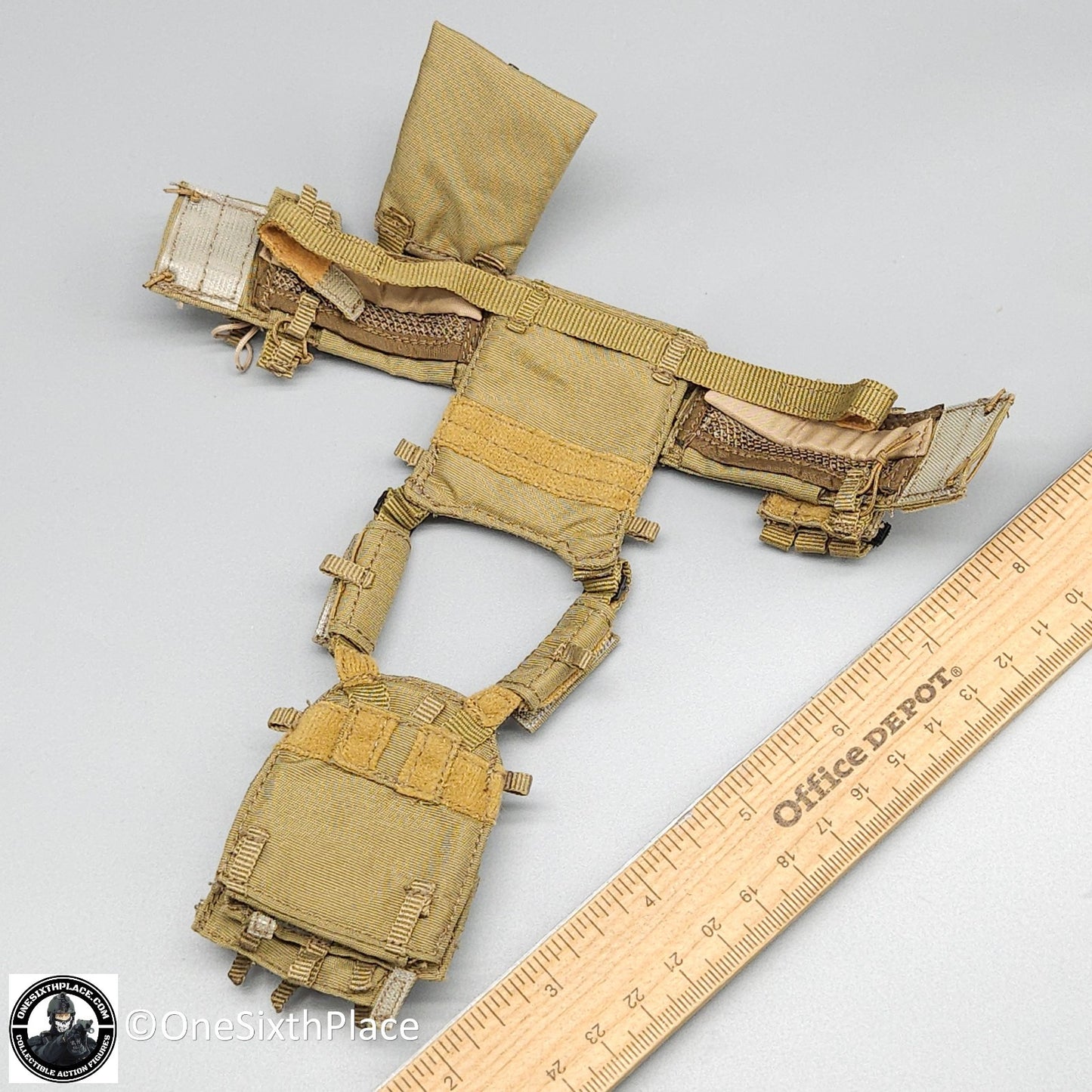 1:6 scale ACE SEAL Team 10 Tan Plate Carrier w/ Pouches for 12" Figures