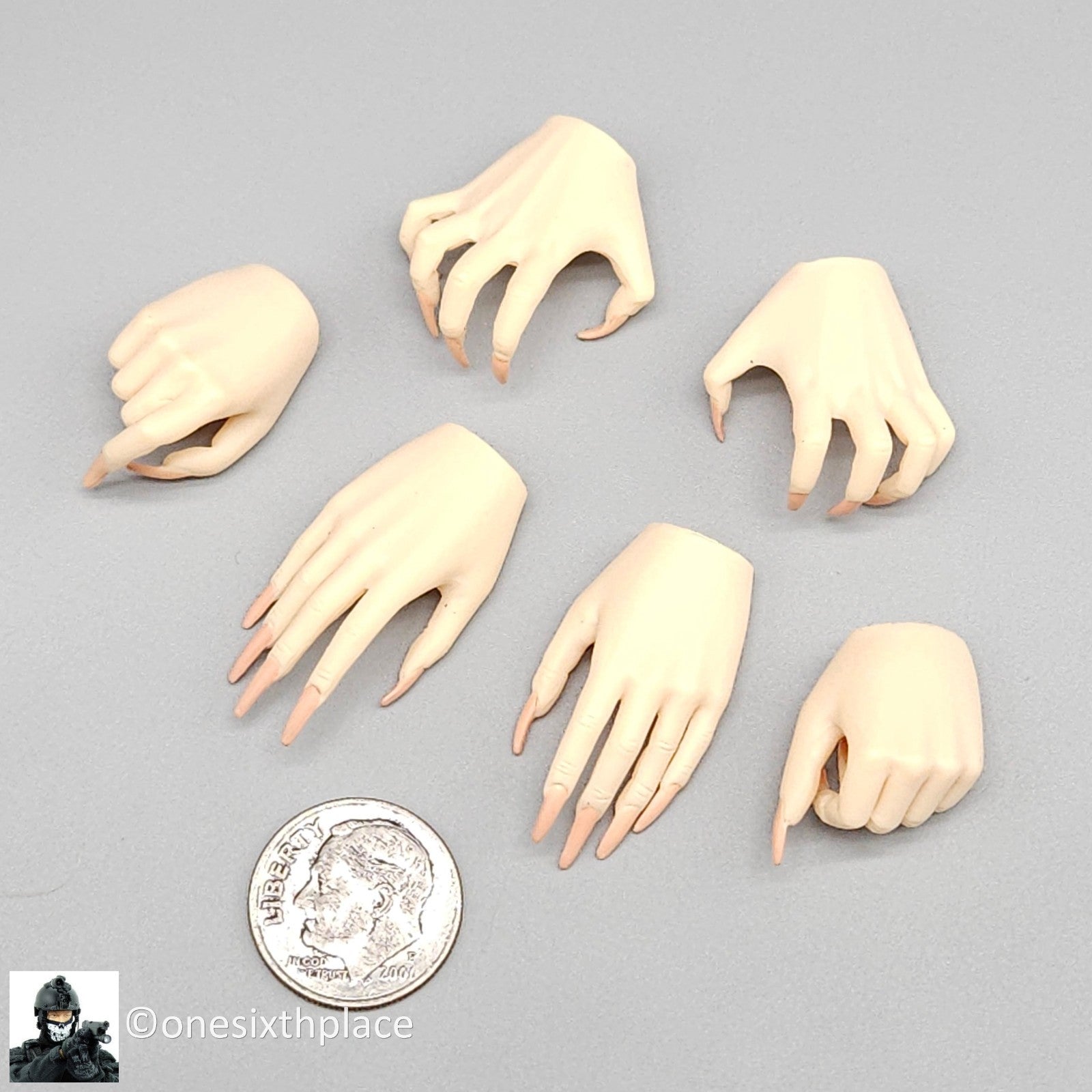 1:6 TBLeague PL2022-202B Hell’s Messenger Silver Female Hands (Pale) 12" Figures