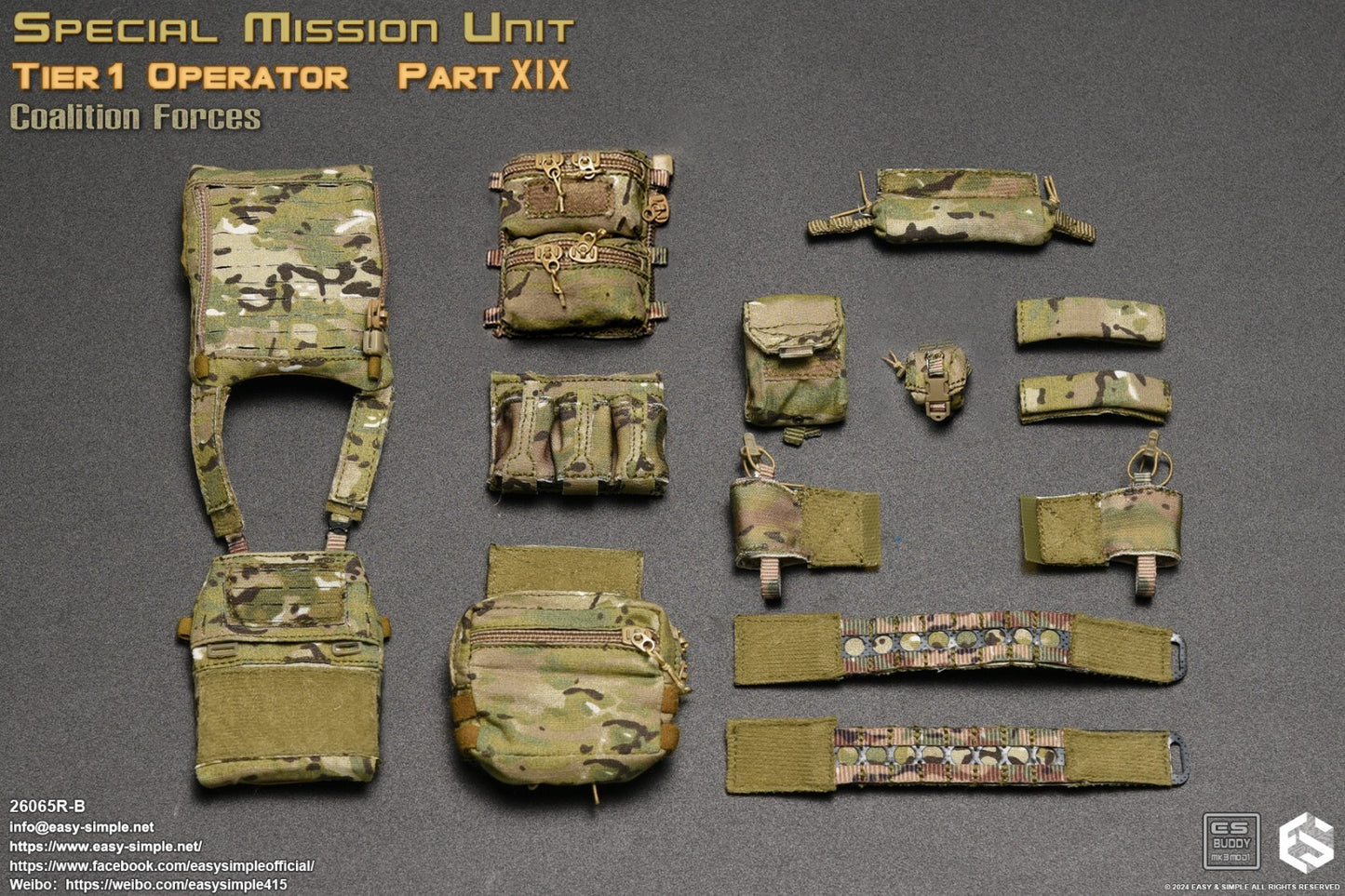 1:6 scale Easy & Simple Coalition Forces British SAS Multicam Radio Pouches