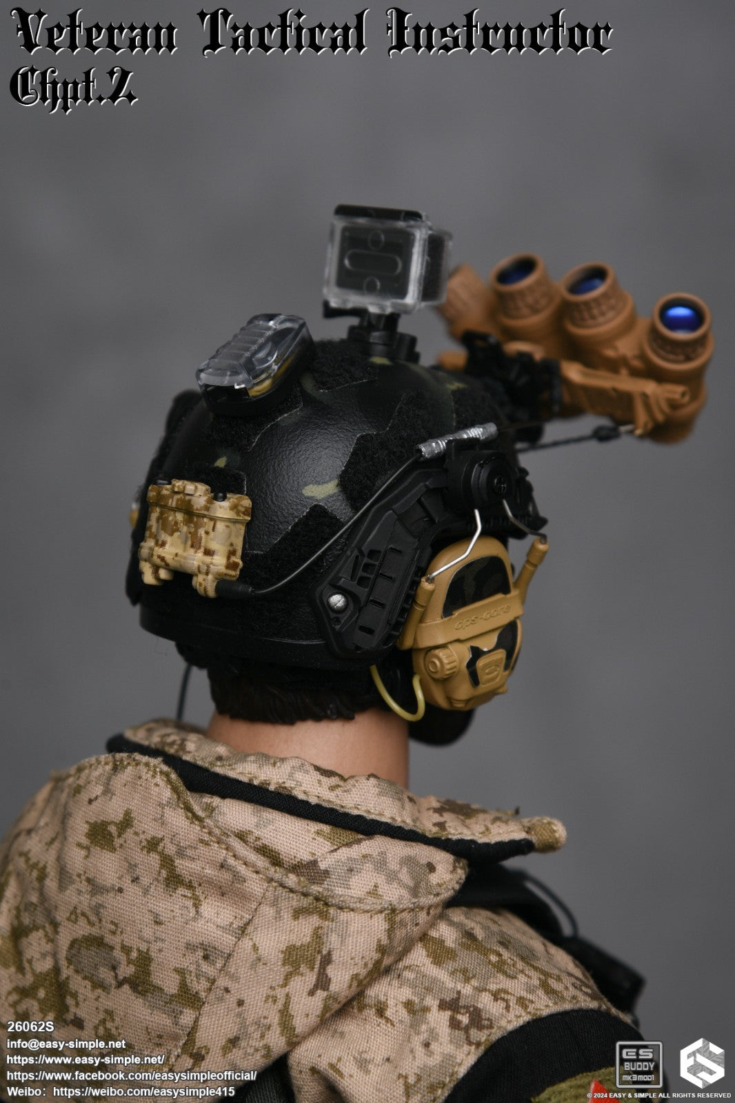 1:6 Easy & Simple Veteran Tactical Instructor Chapter II Special Helmet w/ NVG