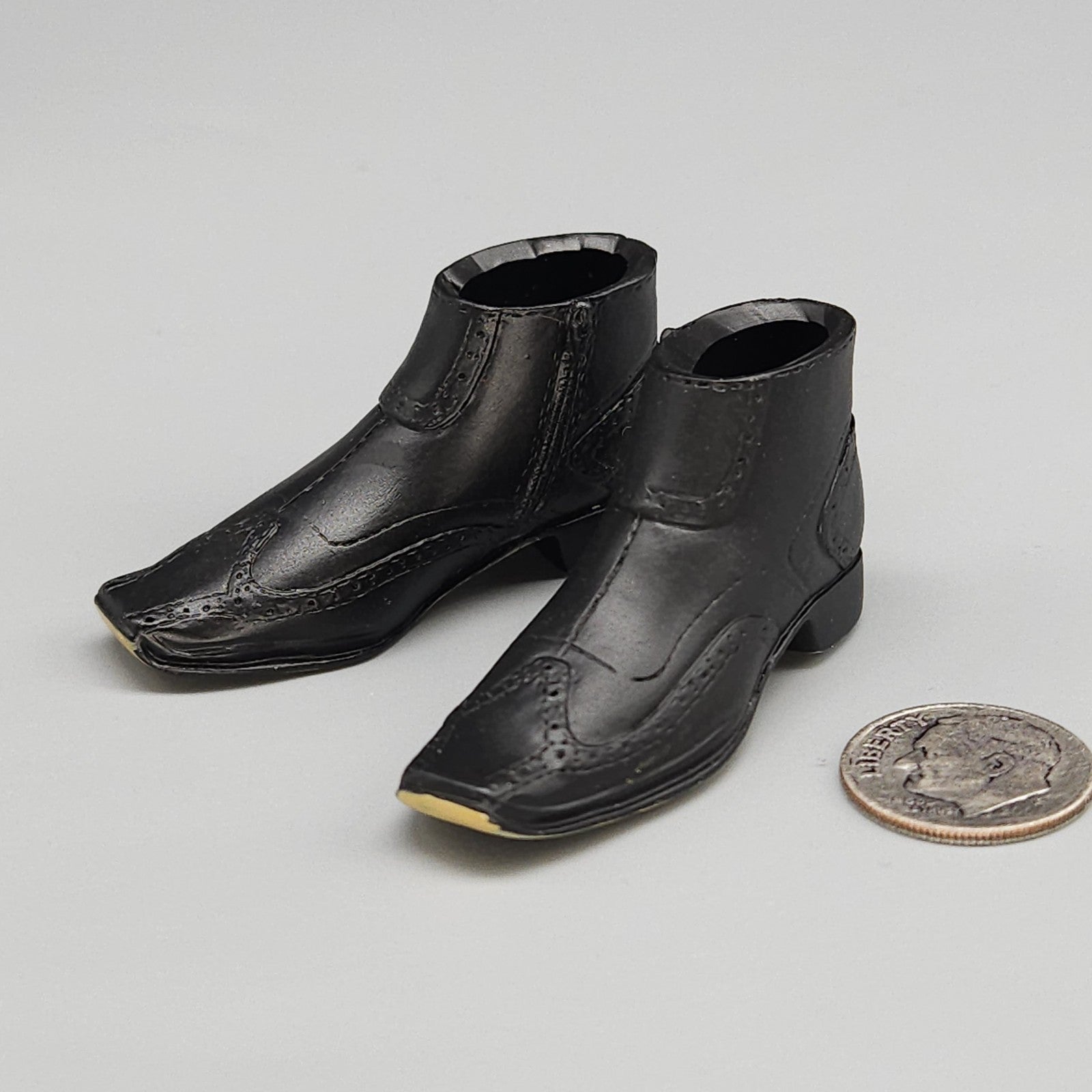 1:6 scale Triad Toys Mens Dress Boots Shoes (Foot Type) for 12" Figures