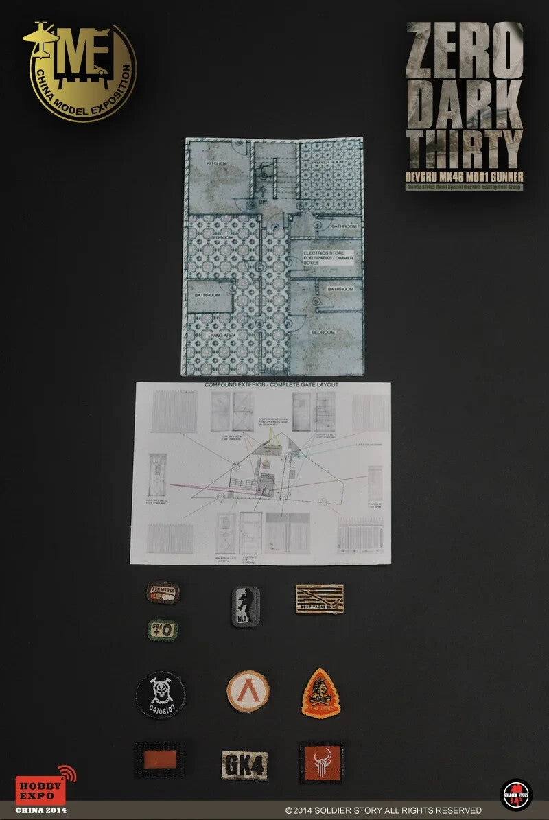 1:6 Soldier Story Zero Dark Thirty MK46Mod1 Gunner Mission Maps for 12" Figures