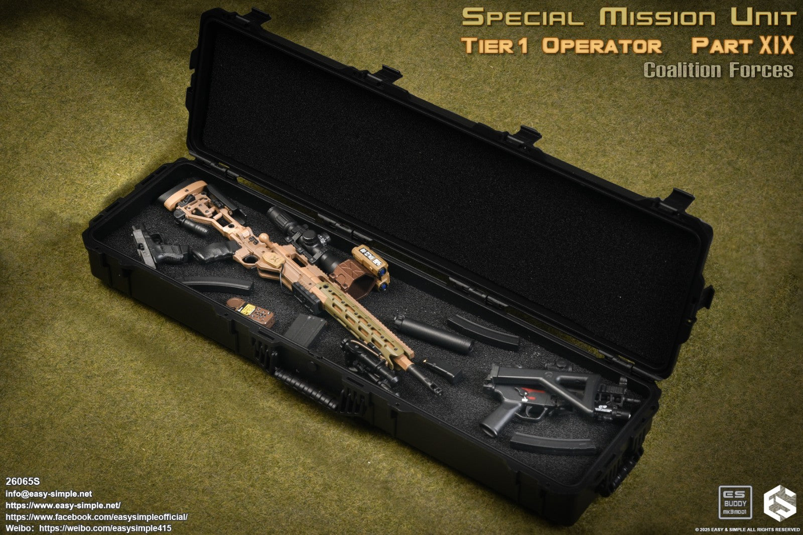 1:6 Easy & Simple Coalition Forces 1745 Air Long Weapon Case 12" Figures 26065SC