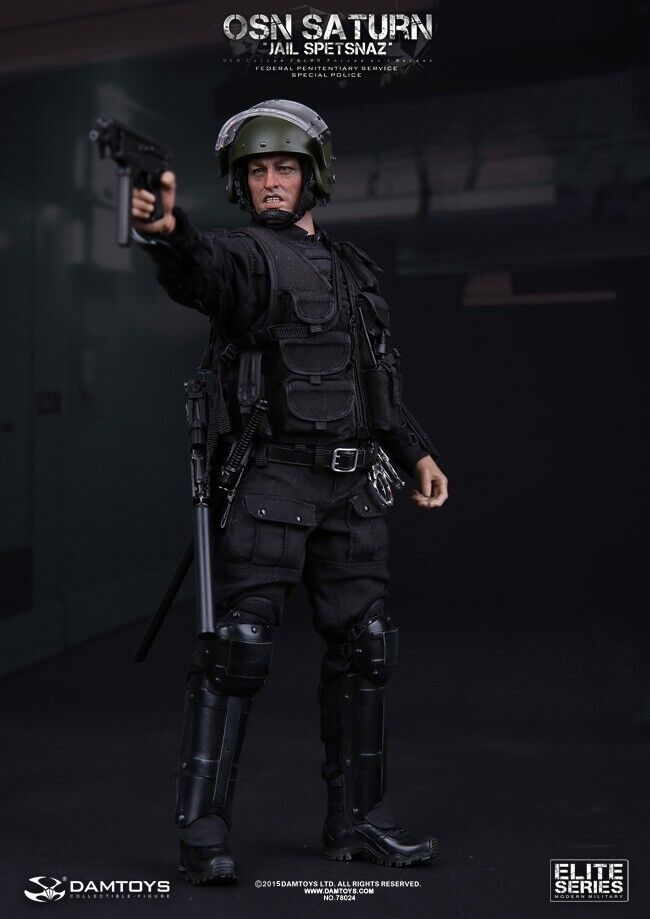 1:6 scale DamToys Russian OSN Police Male Head Sculpt for 12" Figures