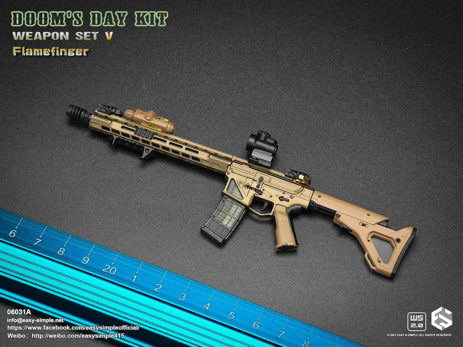 1:6 Easy & Simple Doom's Day Kit Weapon Set V Version A "Flamefinger" 06031A