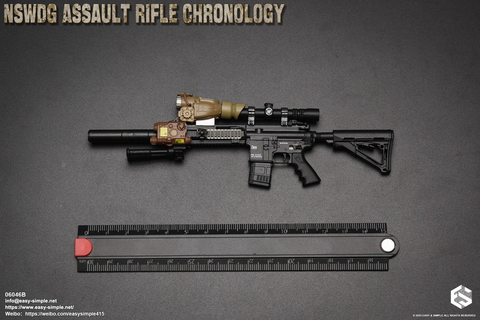 1:6 Easy & Simple NSWDG Assault Rifle Chronology Set B for 12" Figures 06046B