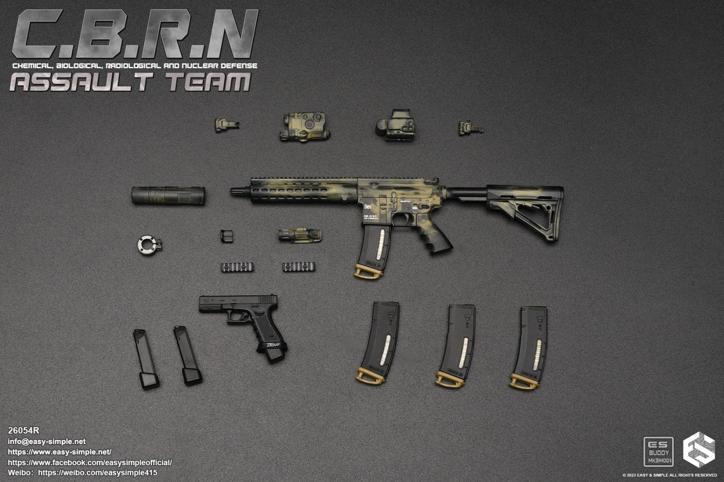 1:6 Easy & Simple CBRN Assault Team 30rd PMAG w/ Tan Ranger Plate for M4 Rifle