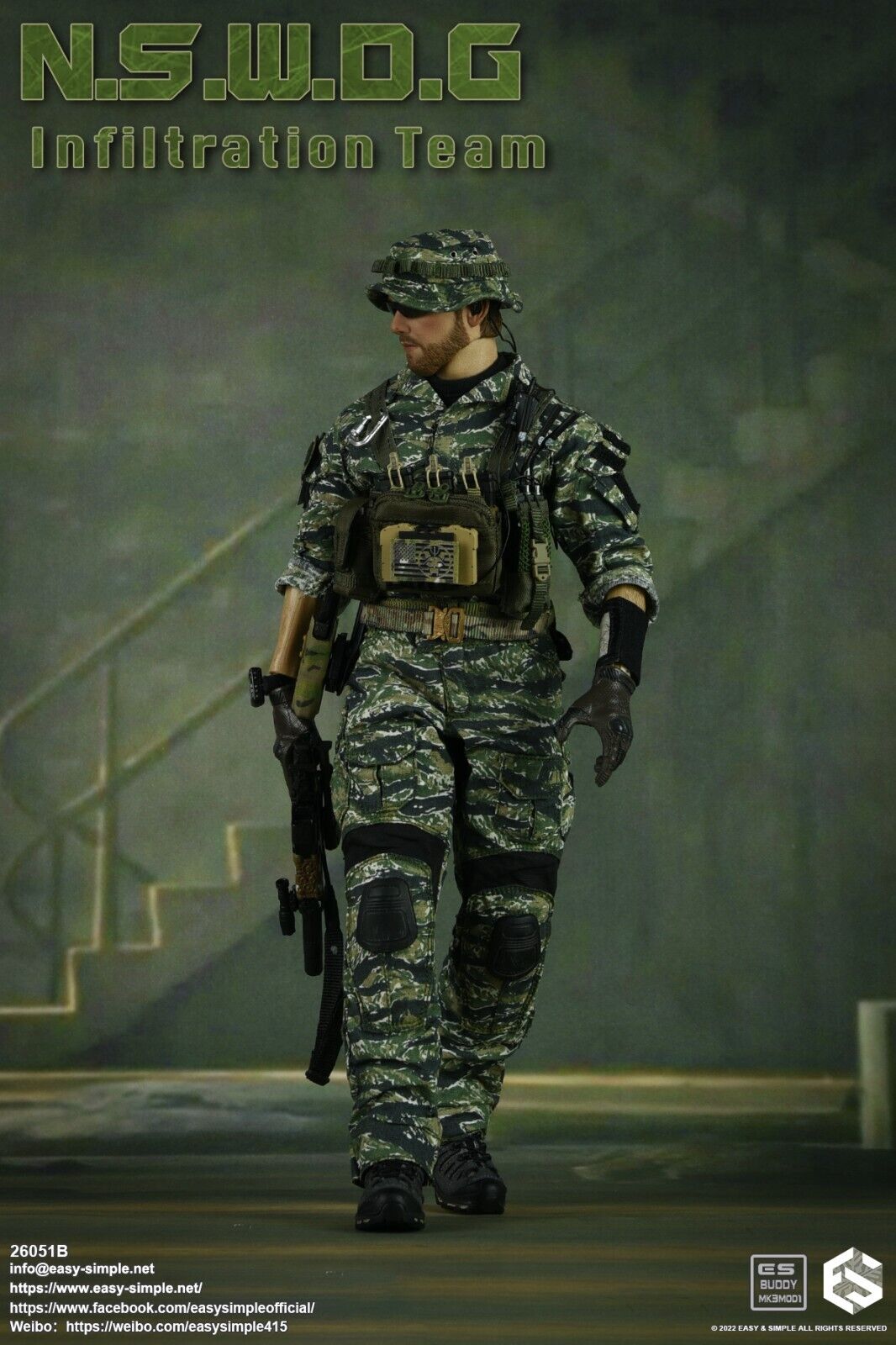 1:6 Easy & Simple NSWDG Infiltration Team G3 Camo Uniform 12" Figure