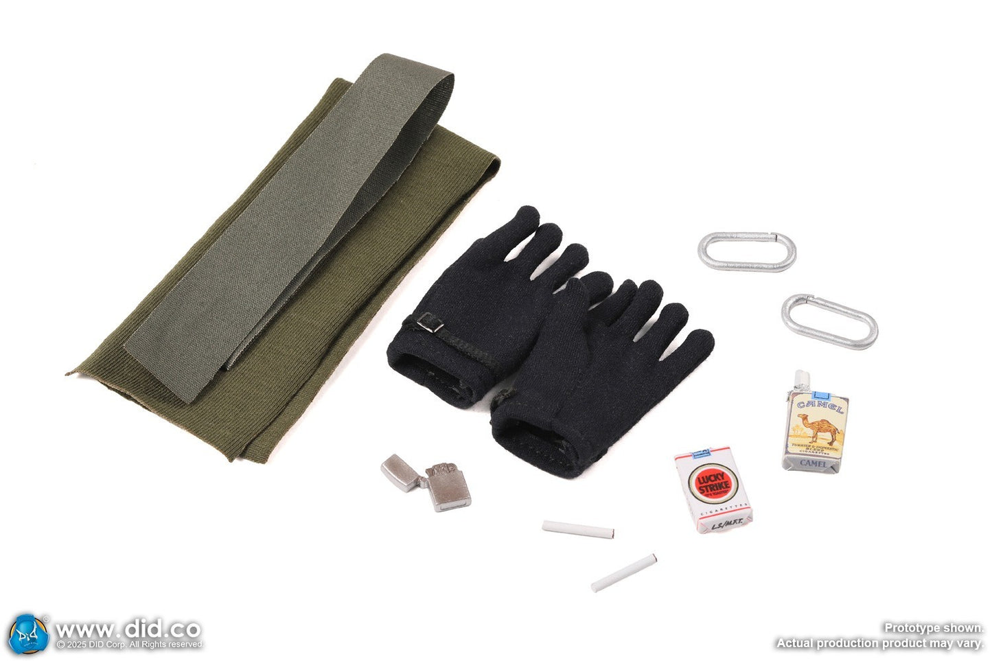 1:6 scale DiD Vietnam US Army Colonel James Black Cloth Gloves for 12" Figures