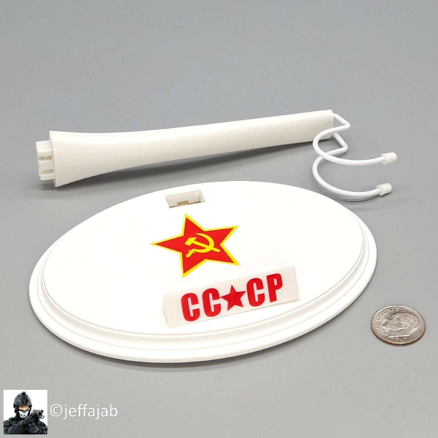 1:6 scale Flagset Soviet Red Alert Mobilize Troopers White Display Stand Base