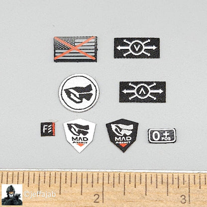 1:6 DamToys Extreme Zone Agent Hugh Laphroaig Patches Set for 12" Figures