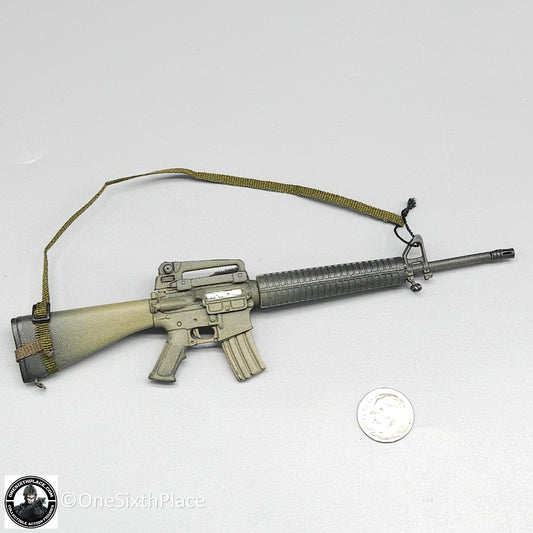 1:6 scale BBI USMC Weathered M16 Rifle w/ Custom Sling for 12" Figures