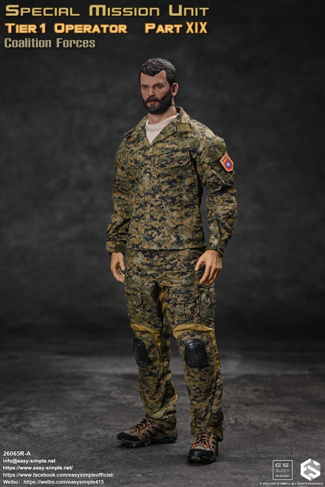 1:6 scale Easy & Simple Coalition Forces MARPAT Uniform for 12" Figure 26065RA