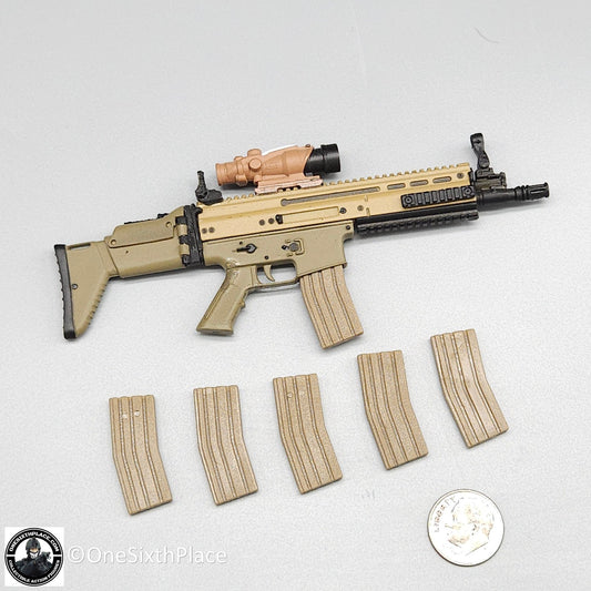 1:6 scale ACE SEAL Team 10 SCAR-L Rifle w/ Mags for 12" Figures