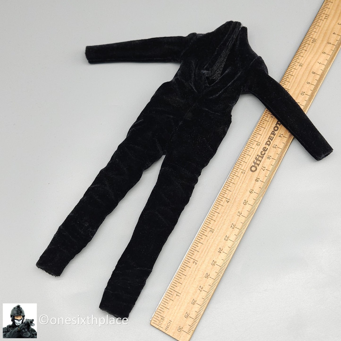 1:6 Villains Spy Matilda Female Black Velvet Bodysuit for 12" Figures