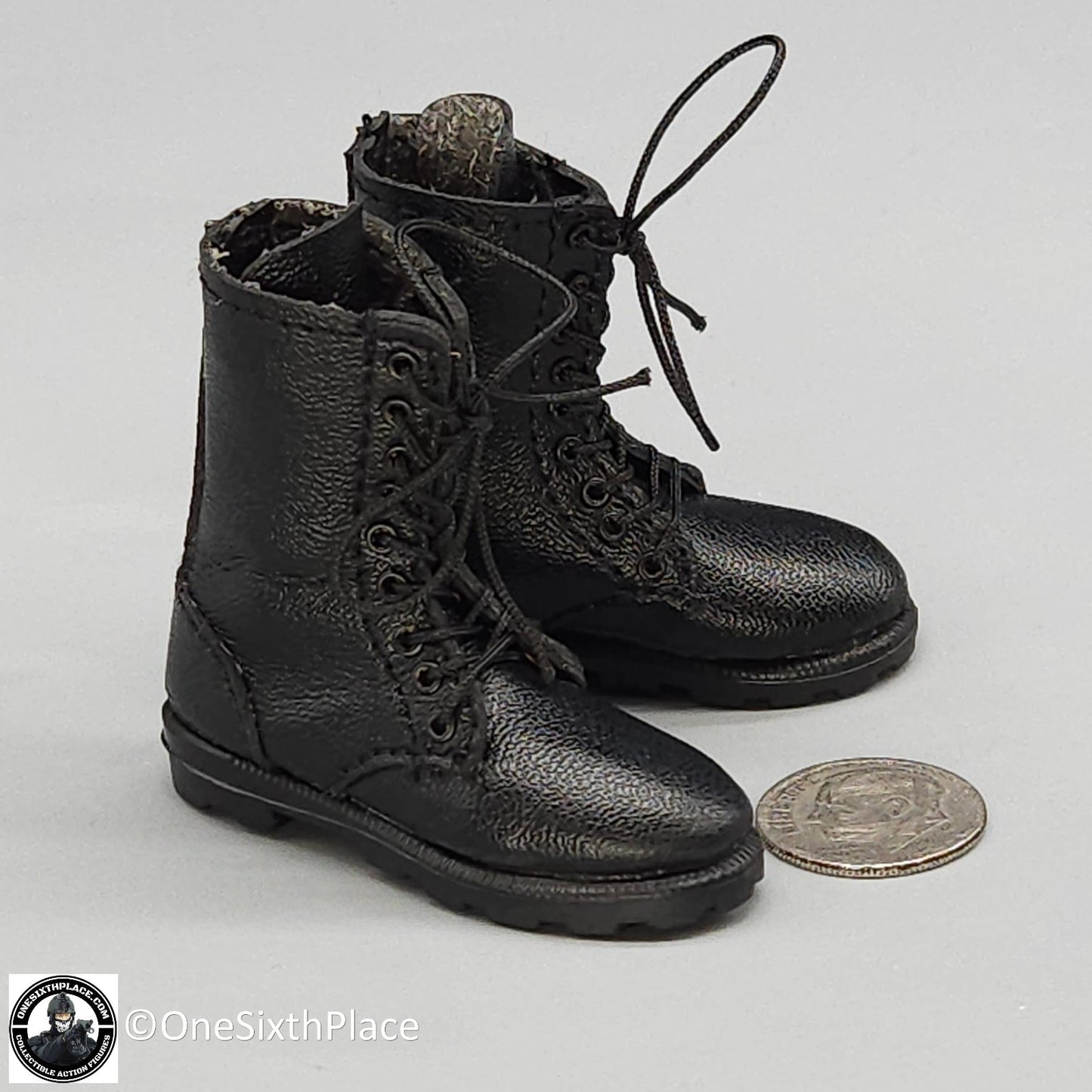 1:6 scale Whoho Toys Vietnam 173rd Airborne LRRP Black Boots for 12" Figures