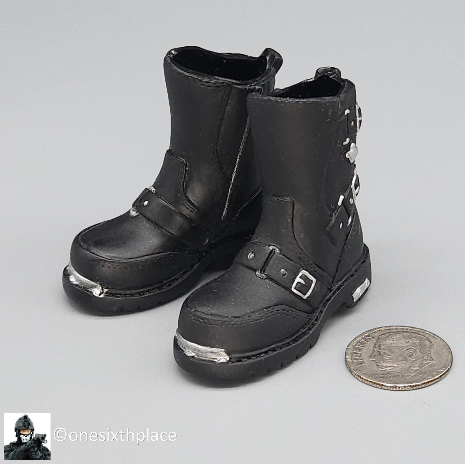 1:6 scale Triad Toys Dead Cell Jade Van Helsing Female Black Biker Boots