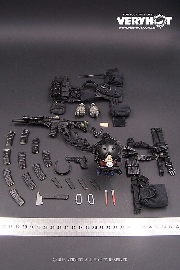 1:6 Very Hot Toys CQB Black FAST Mag Rifle Pouch w/ Ammo (x1) for 12" Figures