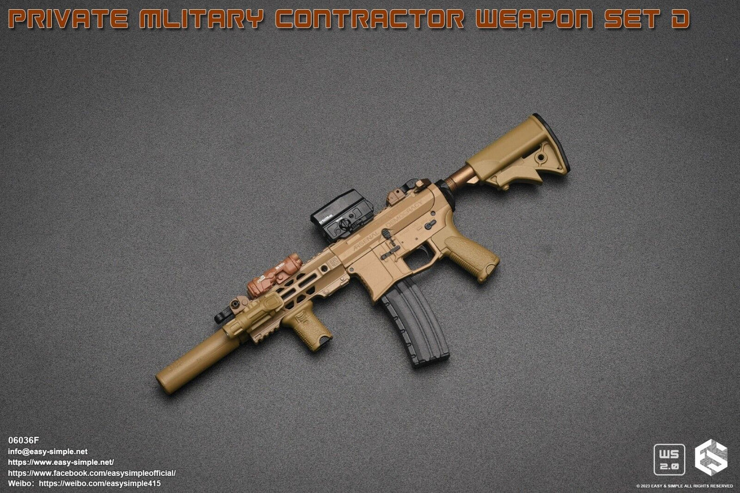 1:6 Easy & Simple Private Military Contractor Weapon Set D Ver. F for 12" Figure