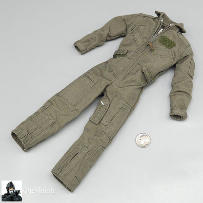 1:6 BBI Navy Pilot Mens Green Nomex Flight Suit (No Name Patch) for 12" Figures