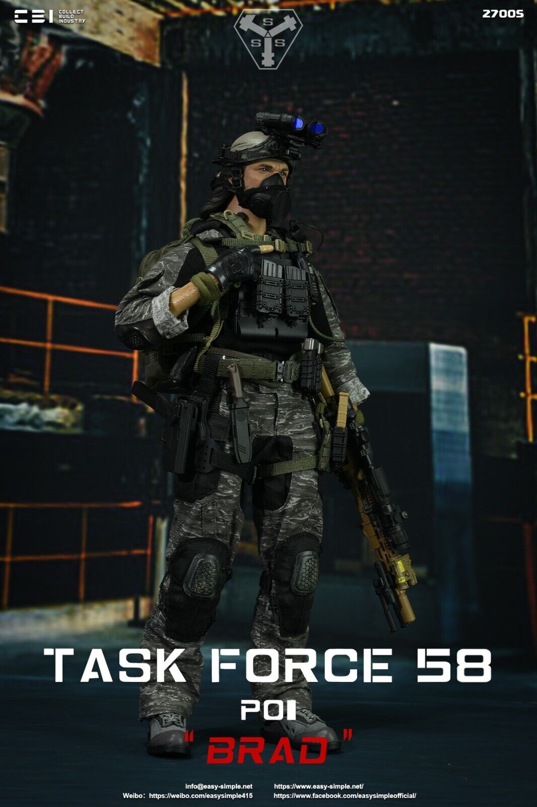 1:6 scale CBI x Easy & Simple Task Force 58 PO1 Brad 12" Boxed Figure 27005