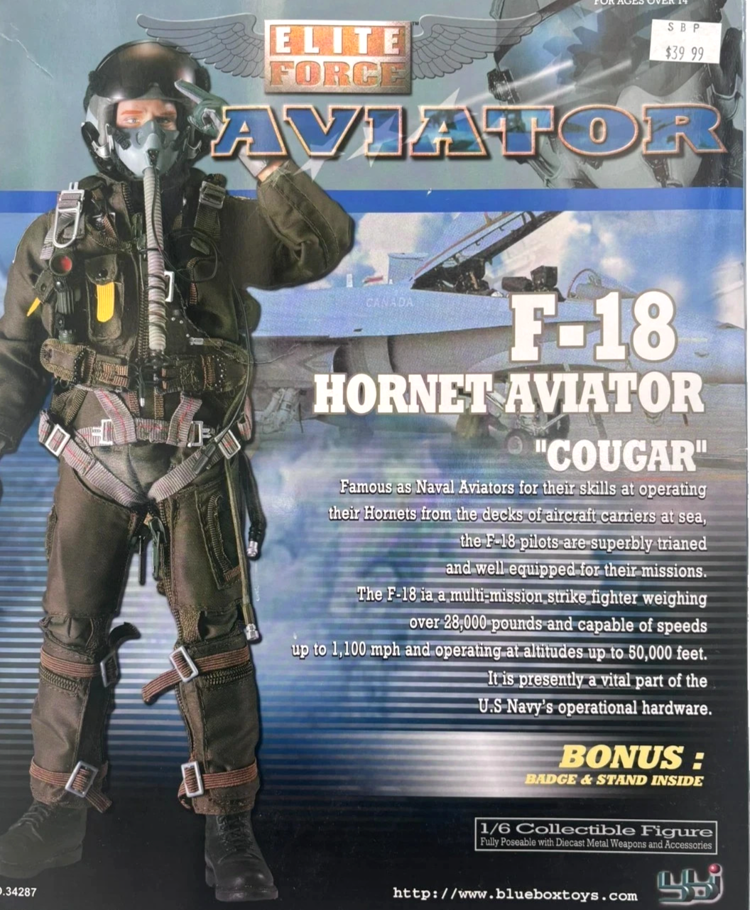 1:6 scale BBI Elite Force Aviator Cougar Green Nomex Flight Suit for 12" Figures