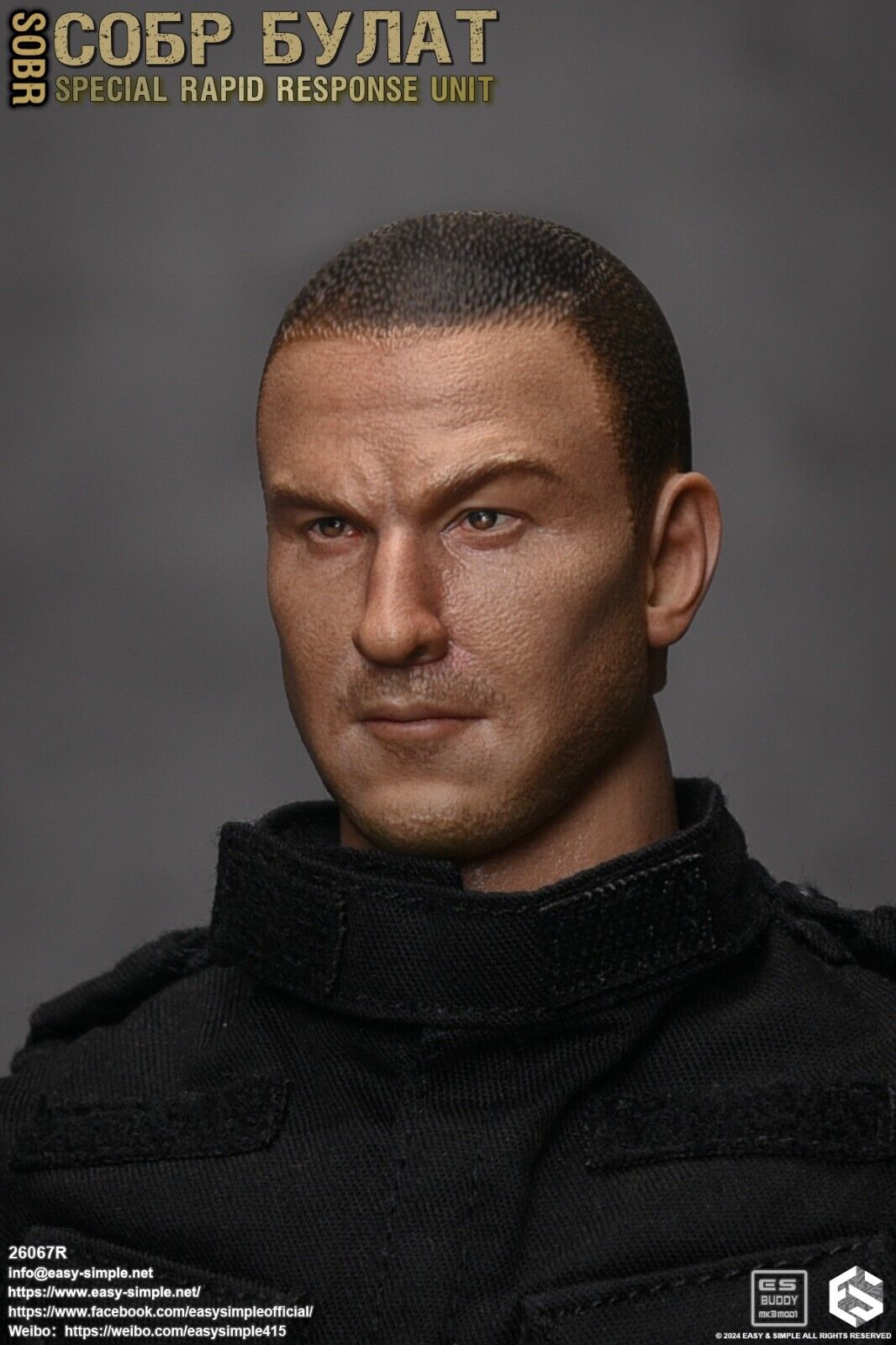 1:6 Easy & Simple Russian Rapid Response Unit SOBR Black Helmet w/ NVG