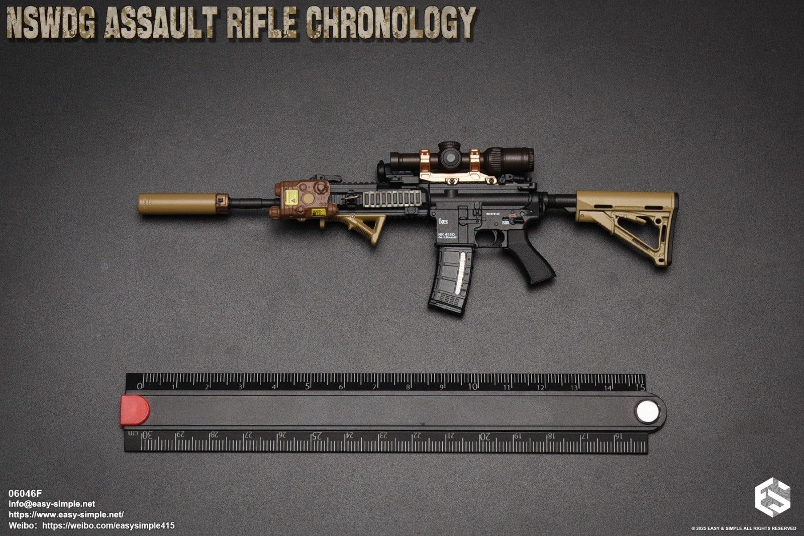 1:6 Easy & Simple NSWDG Assault Rifle Chronology Set F for 12" Figures 06046F